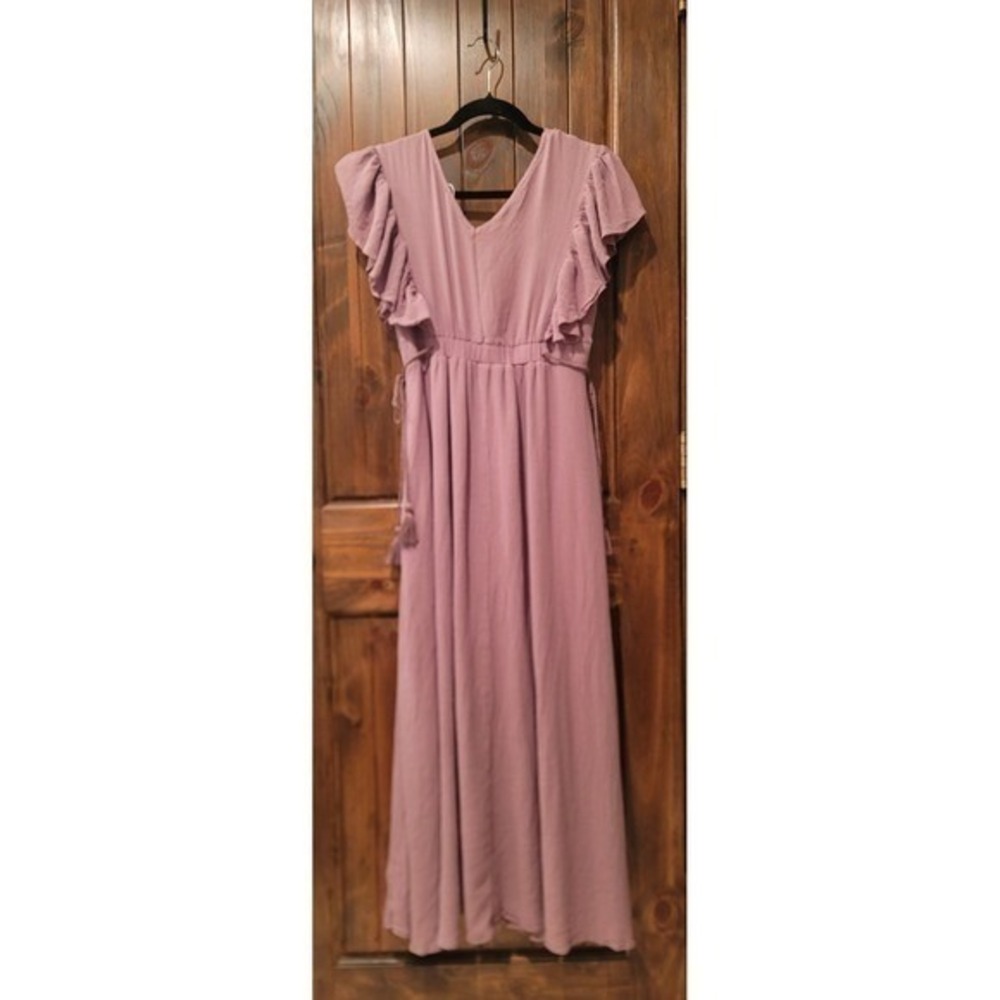 Baltic Born Jennifer Deep V Maxi Dress Boho Ethereal Cottagecore Flowy - Picture 4 of 9